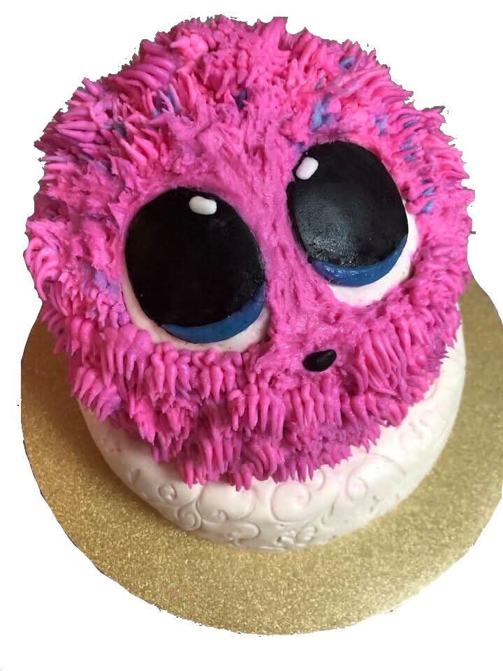 Pink Fuzzy Monster Cake